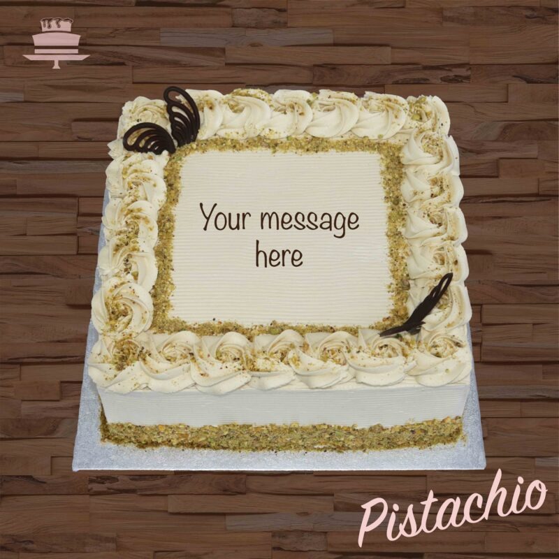 5554 scaled <p style="text-align: center;">Our delightful plain sponge layered with a luxury pistachio filling and fresh cream</p>  